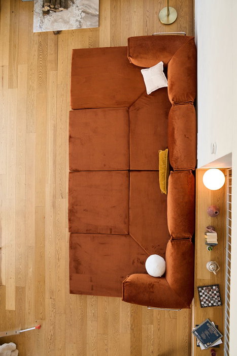 Atelier Del Sofa Kanyon - Sofá-cama de esquina Rojo azulejo